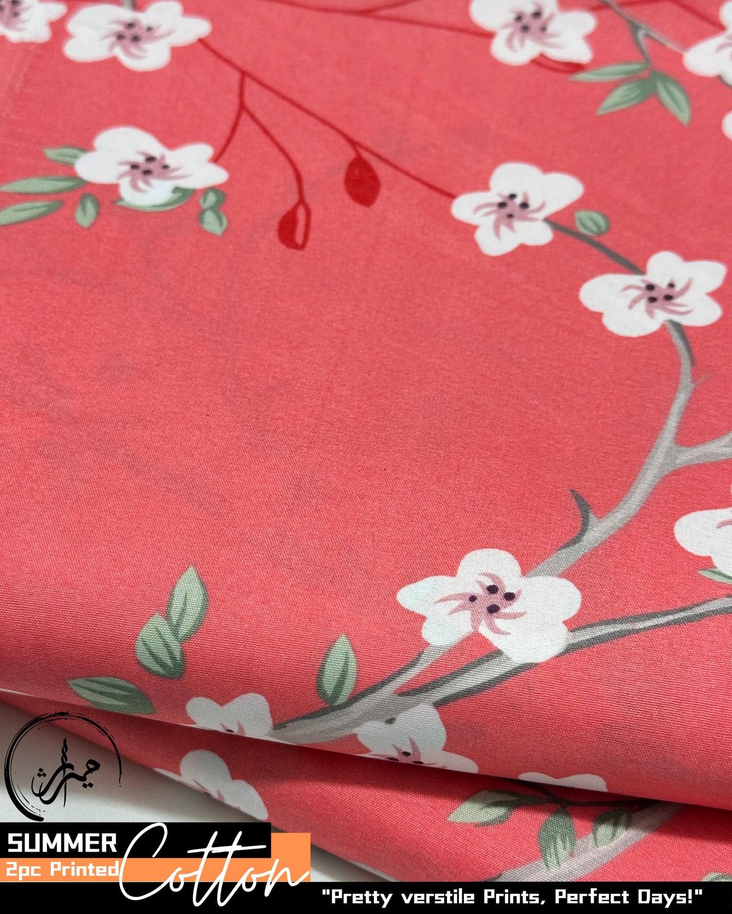 Digital Printed 2 piece Suit Unstitched polo cotton