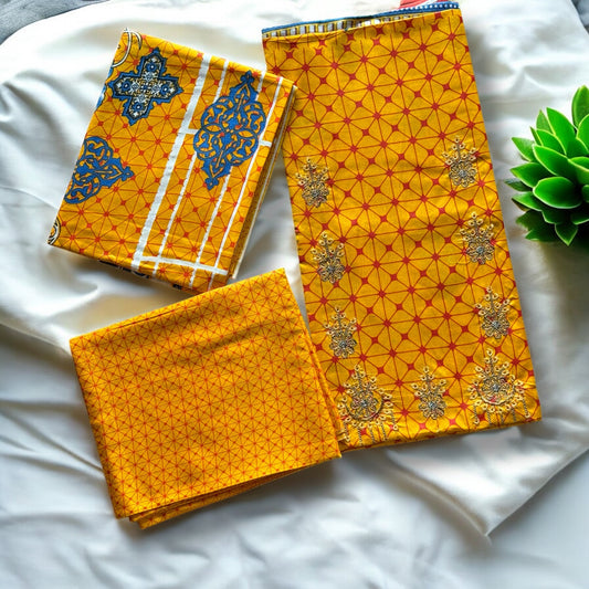 Digital Printed  2 piece Suit Unstitched polo cotton