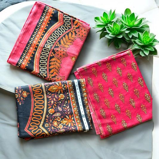 Digital Printed  2 piece Suit Unstitched polo cotton