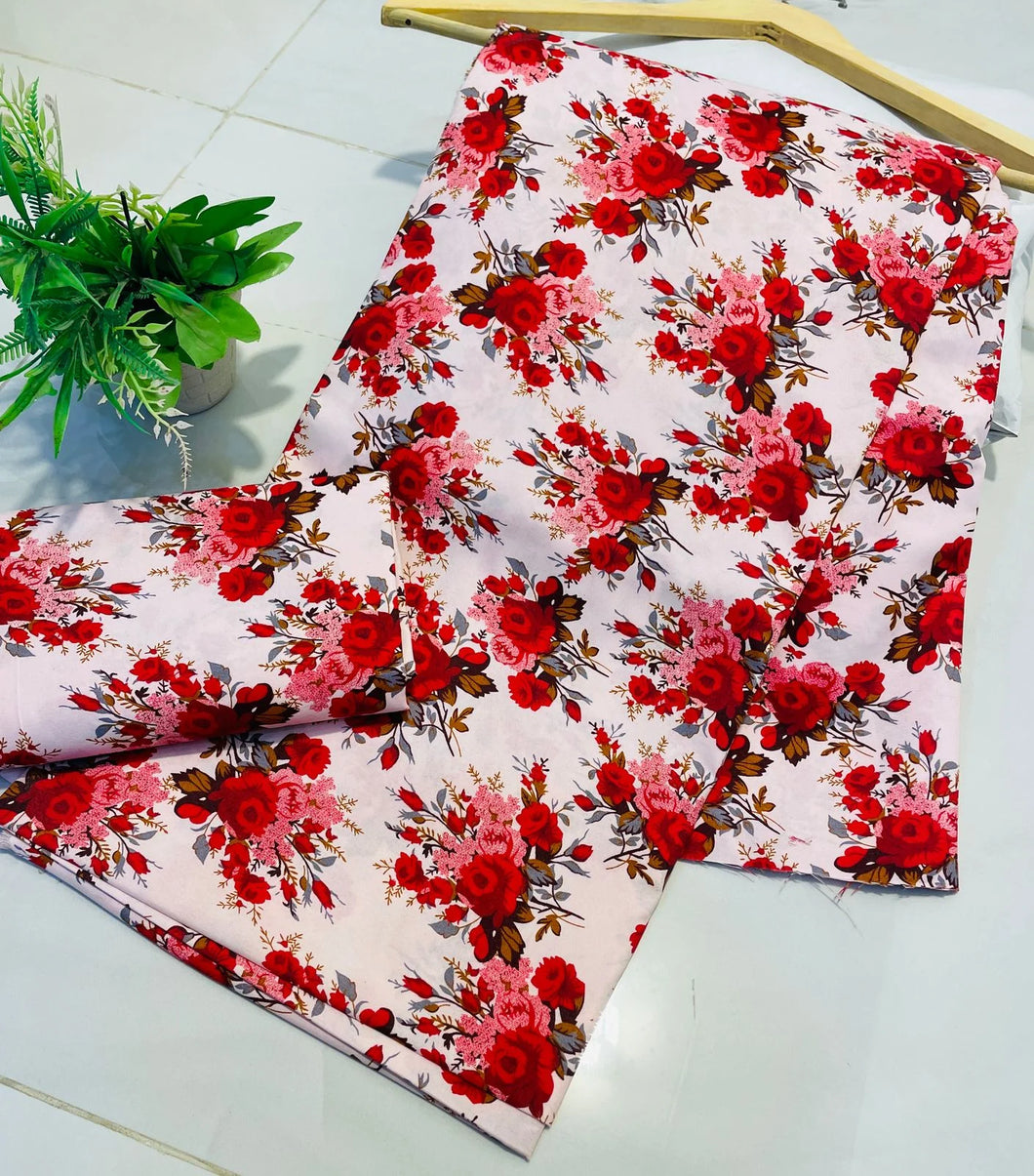 Digital Printed  2 piece Suit Unstitched polo cotton