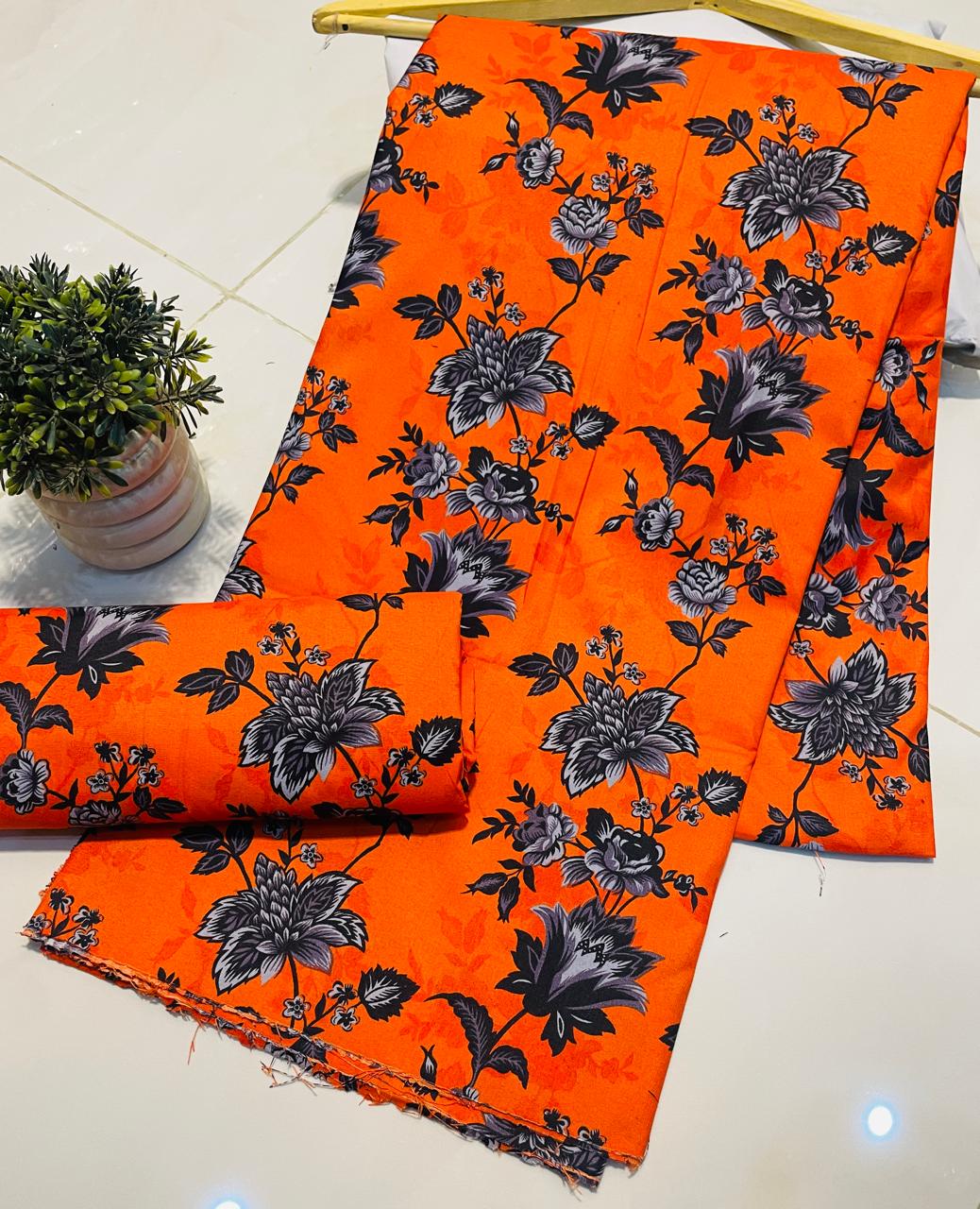 Digital Printed  2 piece Suit Unstitched polo cotton